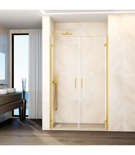 Resguardo de duche com 2 portas reclináveis GLASS OURO
