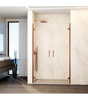 Resguardo de duche com 2 portas reclináveis GLASS COBRE