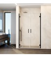 Resguardo de duche com 2 portas reclináveis GLASS TITÂNIO