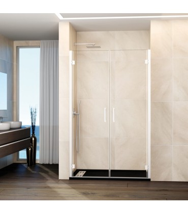 Resguardo de duche com 2 portas reclináveis GLASS BRANCO