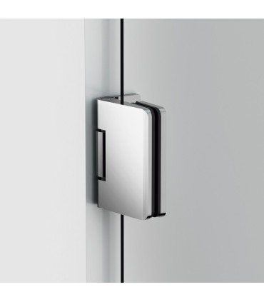 Resguardo de duche com 1 porta reclinável GLASS com fecho em perfil