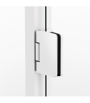 Resguardo de duche com 1 porta reclinável GLASS com fecho em perfil BRANCO