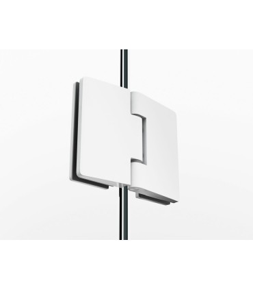 Resguardo de duche fixo + porta reclinável GLASS BRANCO com fecho magnético à parede