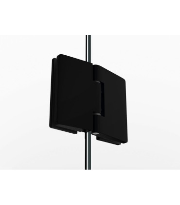 Resguardo de duche fixo + porta reclinável GLASS PRETO com fecho magnético à parede