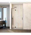 Resguardo de duche fixo + porta reclinável GLASS TITÂNIO com fecho magnético à parede