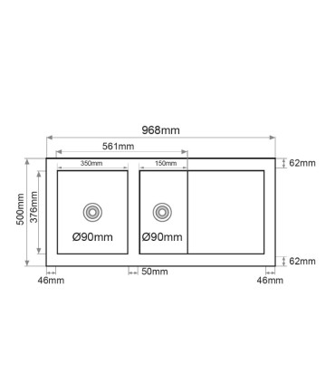 Lava-louça sobre bancada NEITH