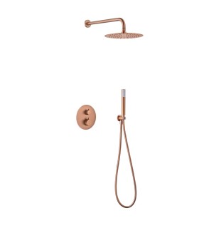 Conjunto de duche embutido termostático MONZA OURO ROSA