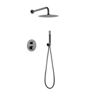 Conjunto de duche embutido termostático MONZA BLACK GUN METAL