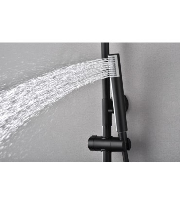 Conjunto de duche termostático MONZA PRETO MATE