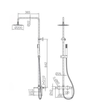 Conjunto de duche monocomando MONZA
