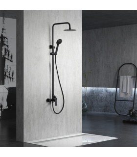 Conjunto de duche monocomando BELGICA PRETO MATE