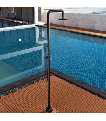 Chuveiro exterior monocomando Florida Preto Fosco