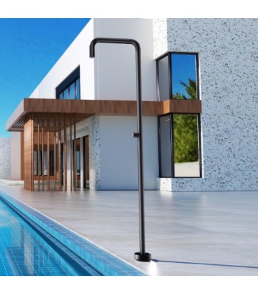 Chuveiro exterior em aço inoxidável S.316 Utah Preto Fosco