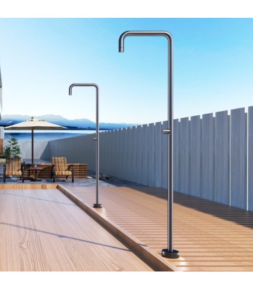 Chuveiro exterior em aço inoxidável S.316 Utah cinza cobalto