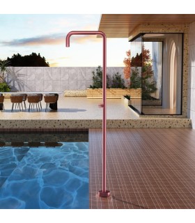 Chuveiro exterior em aço inoxidável S.316 Utah Rosa Coral