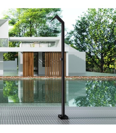 Chuveiro exterior cascata em aço inox S.316 Preto Fosco