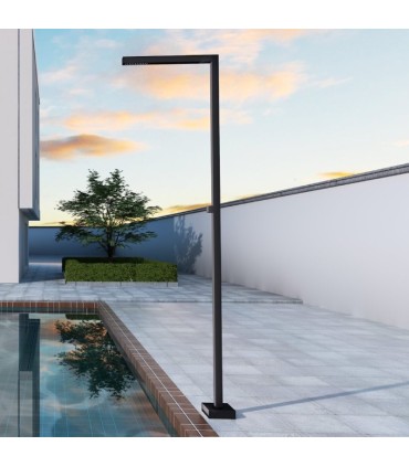 Chuveiro exterior quadrado em aço inox S.316 Alabama Preto Fosco