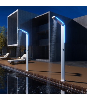Chuveiro exterior com luz LED em aço inox S.316 Sense