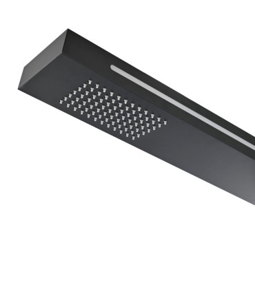 Chuveiro exterior com luz LED em aço inox S.316 Sense Preto Fosco
