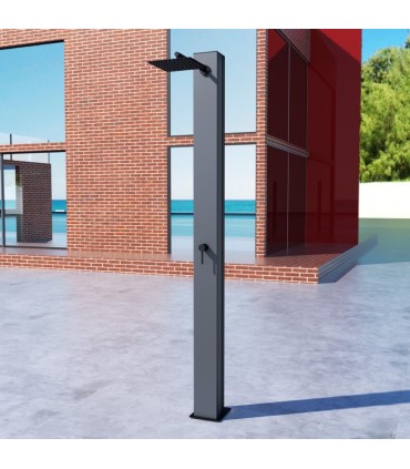 Chuveiro solar exterior em aço inox S.316 Phoenix Cinza Cobalto