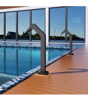 Cascata para piscina em aço inox S.316 Niágara Preto Fosco