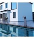 Cascata grande para piscina em aço inox S.316 Niágara Cinza Cobalto
