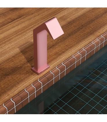 Cascata grande para piscina em aço inox S.316 Niágara Rosa Coral