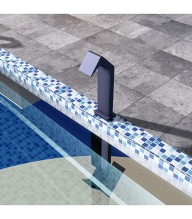 Cascata grande para piscina em aço inox S.316 Niágara Azul Oceano