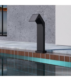 Cascata grande para piscina em aço inox S.316 Niágara Preto Fosco