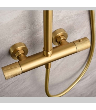 Conjunto de duche monocomando LINE Ouro Escovado