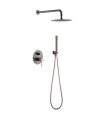 Conjunto de duche embutido monocomando LINE em CINZA FOSCO/CHAMPAGNE