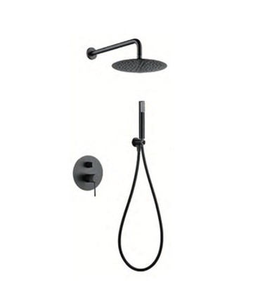 Conjunto de duche embutido monocomando LINE Black Gun Metal
