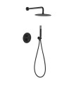 Conjunto de duche embutido termostático LINE Preto Fosco