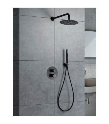 Conjunto de duche embutido termostático LINE Black Gun Metal
