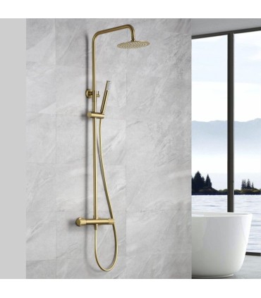 Conjunto de duche termostático LINE Ouro Escovado