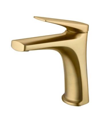 Torneira monocomando para lavatório DELOS em ouro escovado