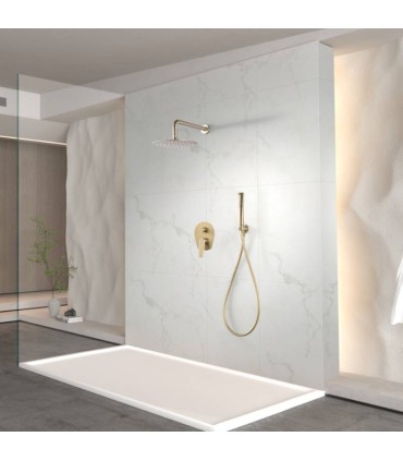 Conjunto de duche embutido DELOS em ouro escovado