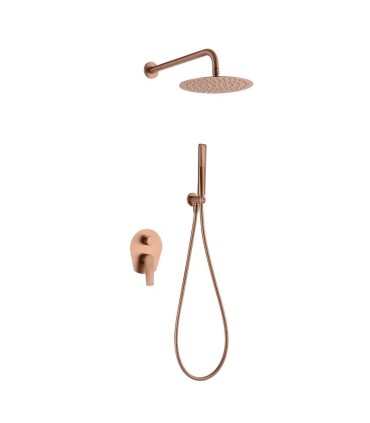 Conjunto de duche embutido DELOS em Ouro Rosa Escovado