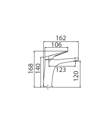 Torneira monocomando para lavatório DELOS aço inox S.316