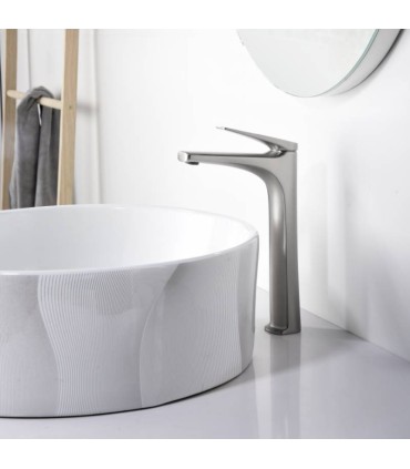 Torneira alta para lavatório DELOS em aço inox S.316
