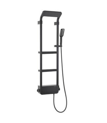 Coluna de duche com prateleiras Preto LEBA
