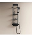 Coluna de duche com prateleiras Preto LEBA