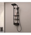 Coluna de banho e duche com prateleiras preto KAIA
