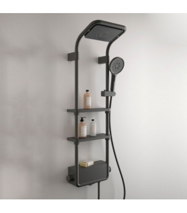 Coluna de banho e duche com prateleiras antracite KAIA