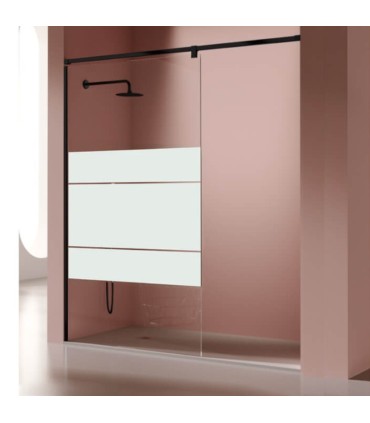 Painel fixo de duche em vidro FRESH SALOMON INOX PRETO FOSCO