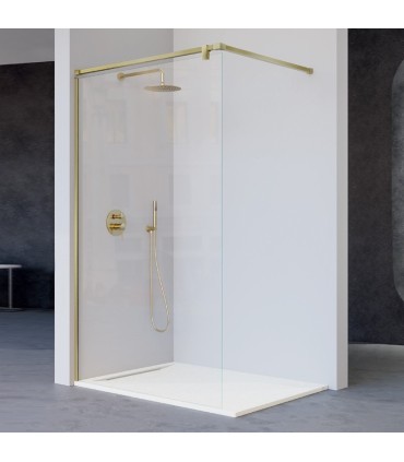 Painel fixo de duche + Barra 90º FRESH SALOMÓN INOX OURO ESCOVADO