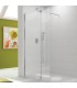 Resguardo de duche com painel fixo + porta de abrir TUTTI Prata Brilho