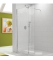 Resguardo de duche com painel fixo + porta de abrir TUTTI Prata Brilho