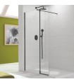 Box de duche com painel fixo + porta de abrir TUTTI Preto Fosco