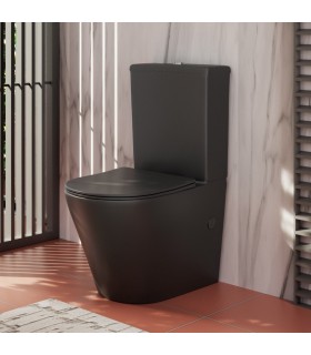 Sanita em preto fosco completa ao chão com tanque baixo Saona